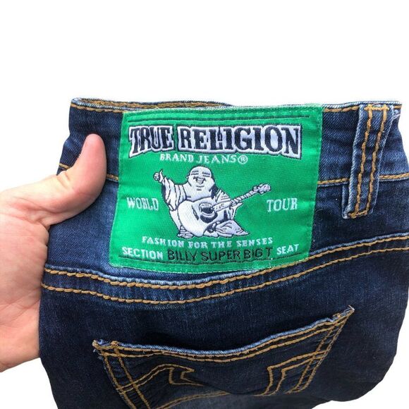 TRUE Religion Jeans Size 34 BILLY SUPER BIG T Blue - Picture 7 of 10
